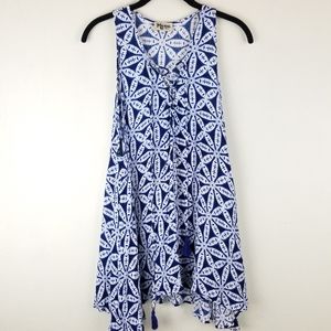 Show Me Your Mumu Blue White Floral Tunic Top